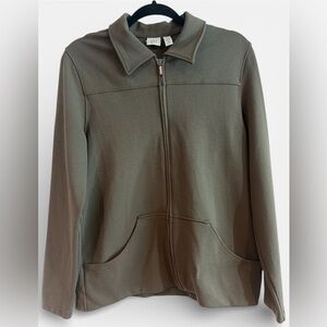 Gap men’s long-sleeve collared green, zip bomber jacket size medium